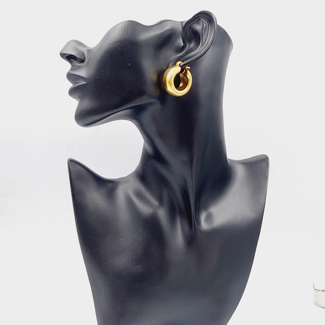 21K Gold Hoop Earrings by Saeed Jewelry - Image 3