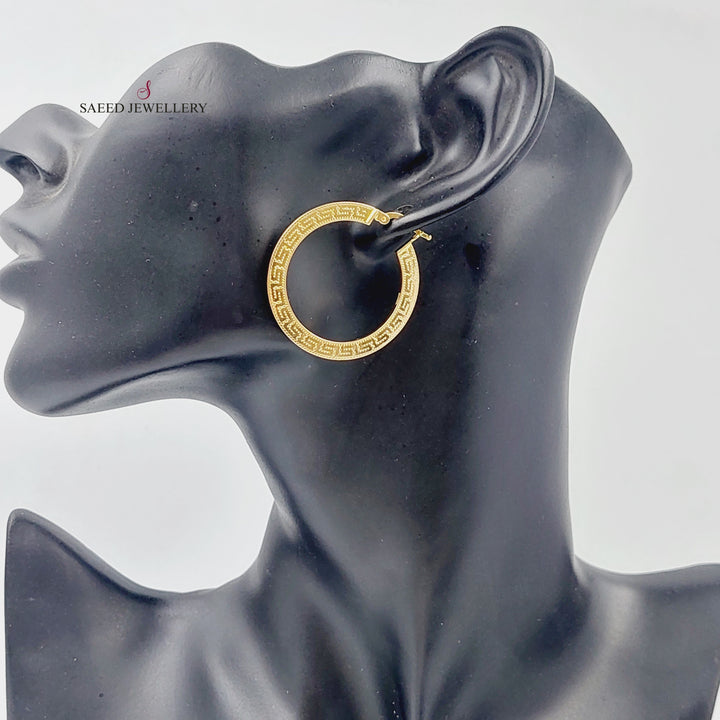 21K Gold Hoop Earrings by Saeed Jewelry - Image 2