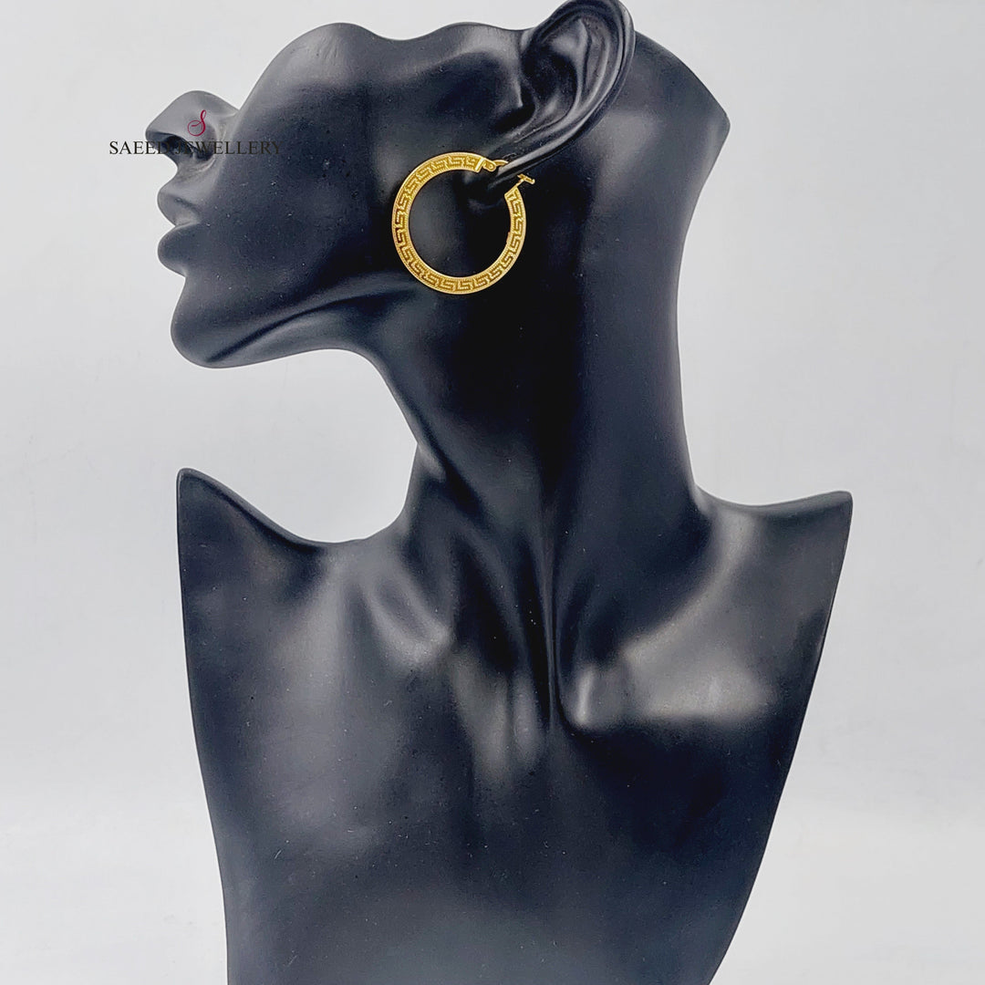 21K Gold Hoop Earrings by Saeed Jewelry - Image 3