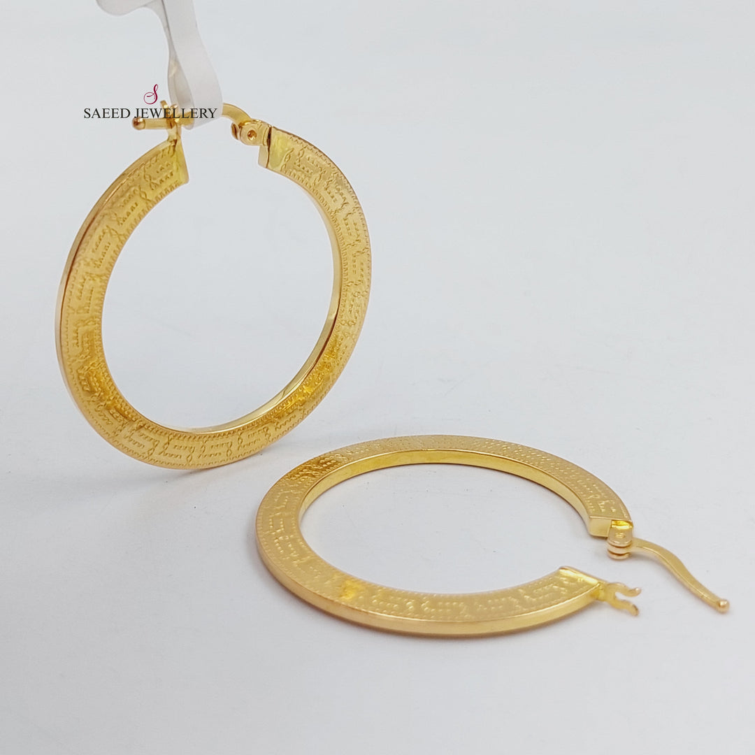 21K Gold Hoop Earrings by Saeed Jewelry - Image 1