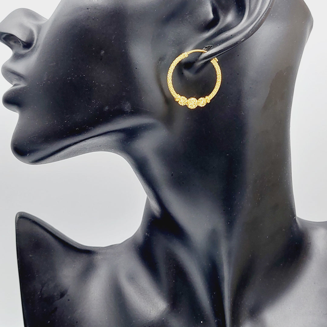 21K Gold Hoop Earrings by Saeed Jewelry - Image 2