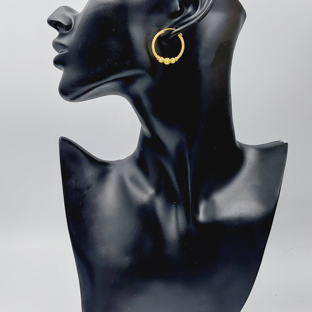 21K Gold Hoop Earrings by Saeed Jewelry - Image 3