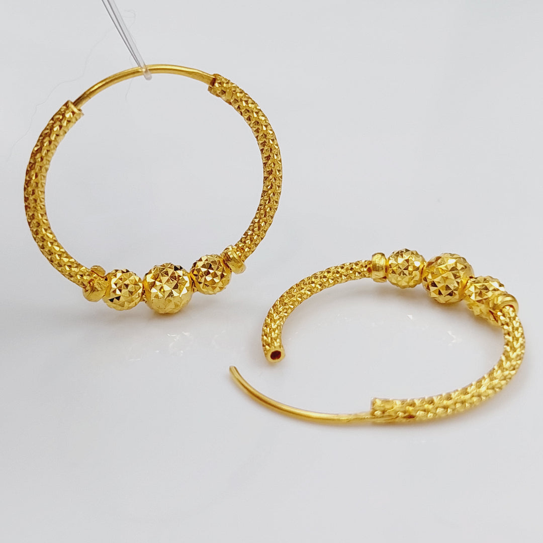 21K Rounded Earrings Made of 21K Yellow Gold by Saeed Jewelry-26483