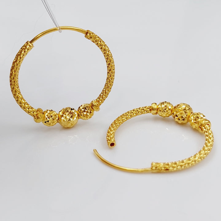 21K Rounded Earrings Made of 21K Yellow Gold by Saeed Jewelry-26484