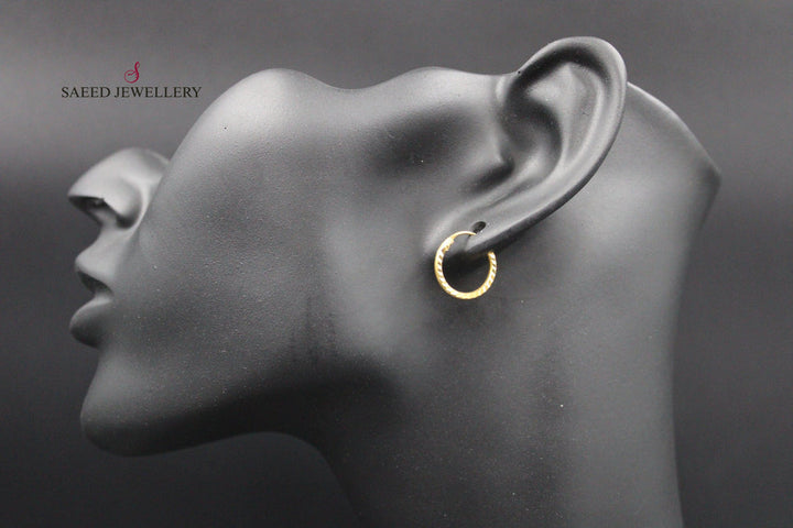 21K Gold Hoop Earrings by Saeed Jewelry - Image 2