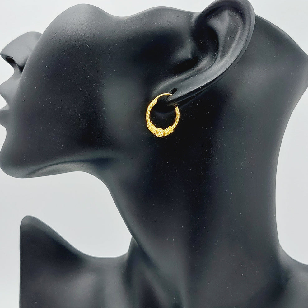 21K Gold Hoop Earrings by Saeed Jewelry - Image 5