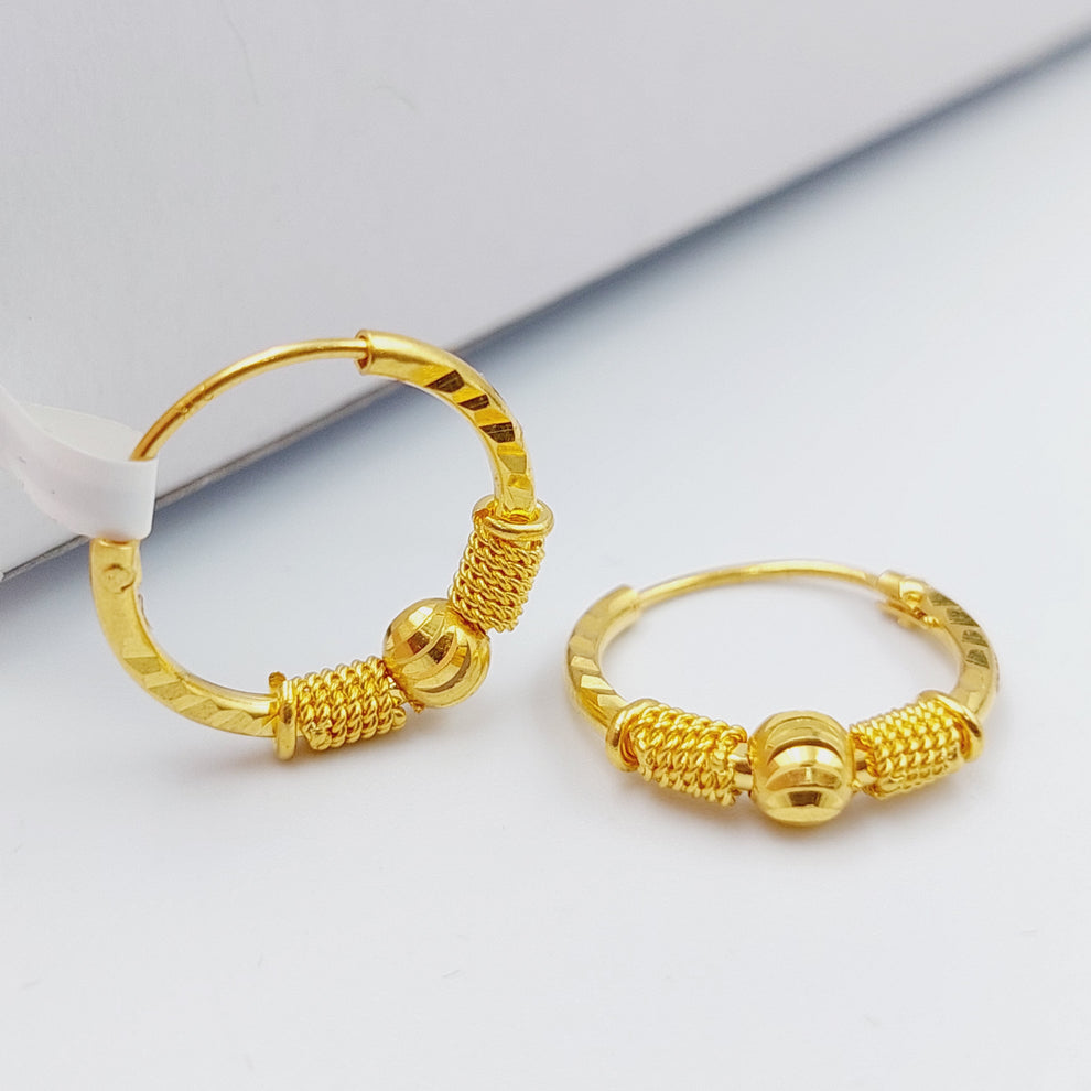 21K Gold Hoop Earrings by Saeed Jewelry - Image 3