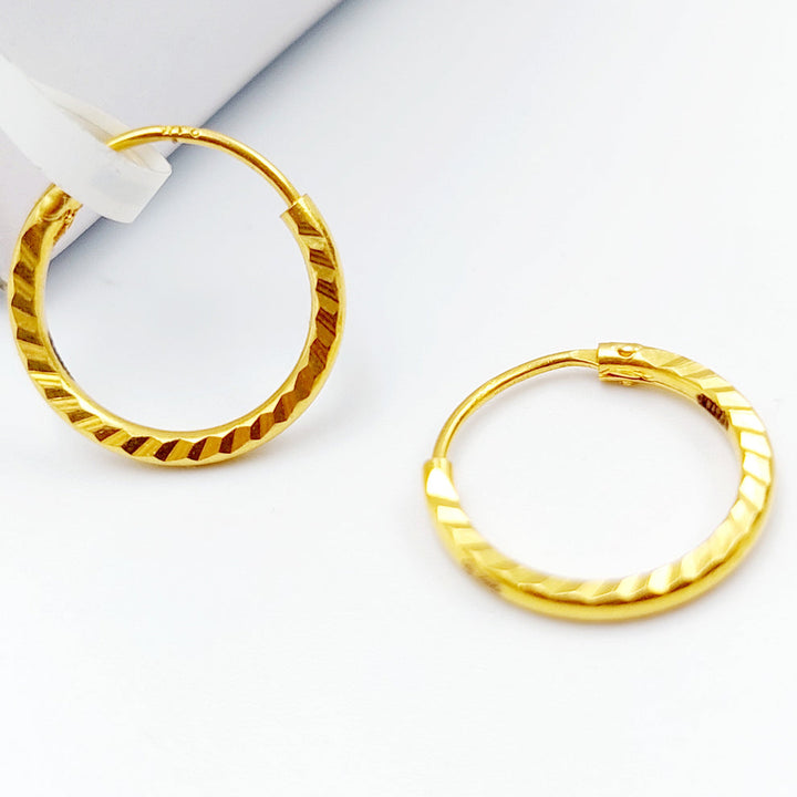21K Rounded Earrings Made of 21K Yellow Gold by Saeed Jewelry-26489