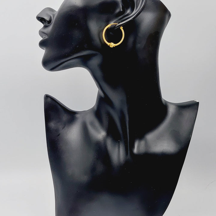 21K Gold Hoop Earrings by Saeed Jewelry - Image 2