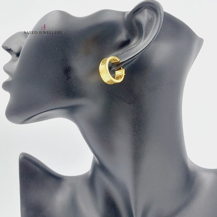 21K Rounded Earrings Made of 21K Yellow Gold by Saeed Jewelry-26671