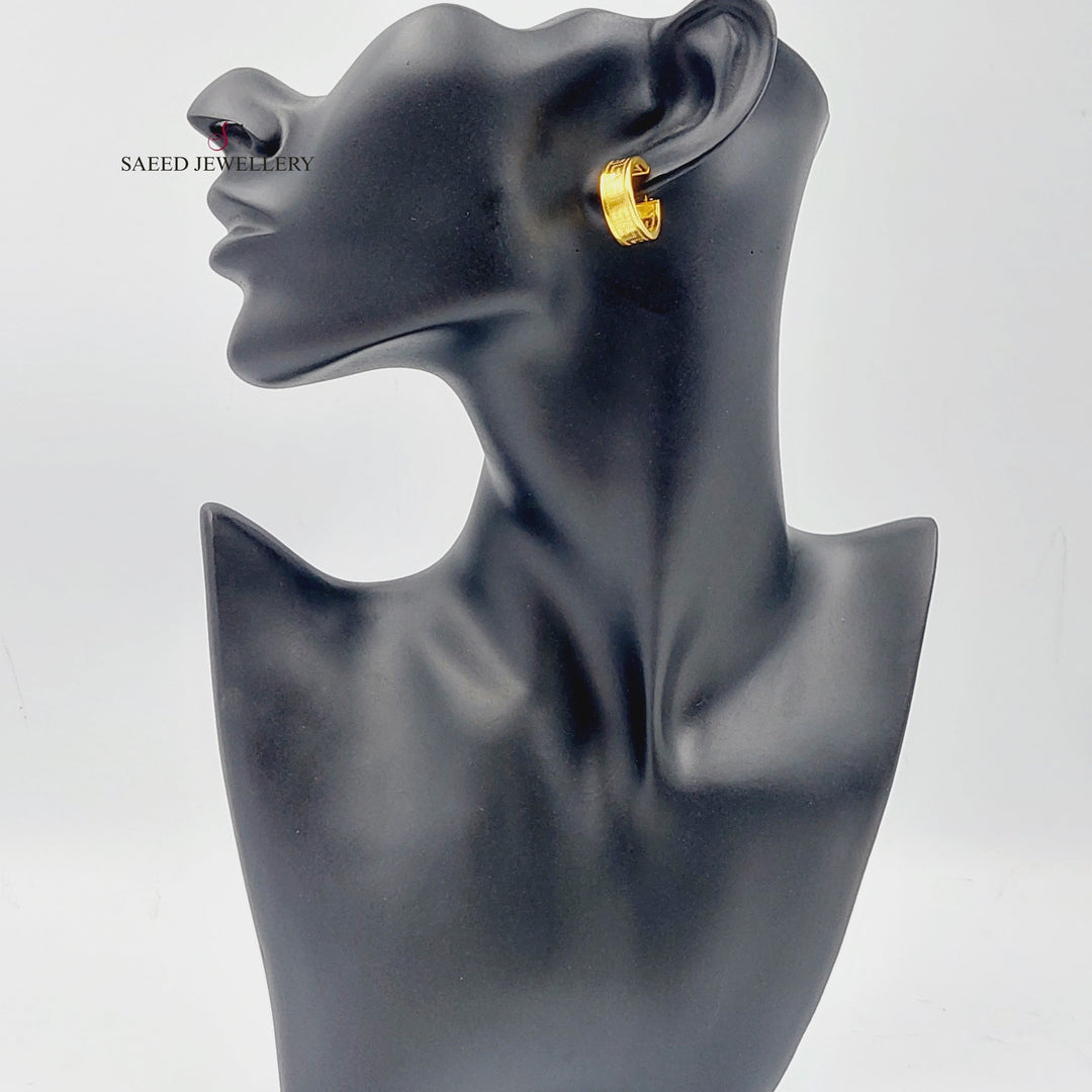 21K Rounded Earrings Made of 21K Yellow Gold by Saeed Jewelry-26671