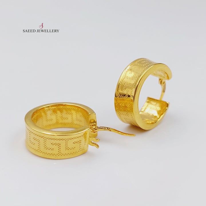 21K Rounded Earrings Made of 21K Yellow Gold by Saeed Jewelry-26671