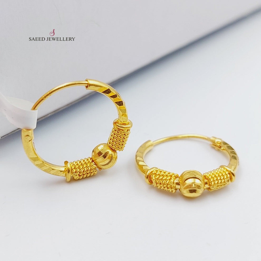 21K Gold Hoop Earrings by Saeed Jewelry - Image 5