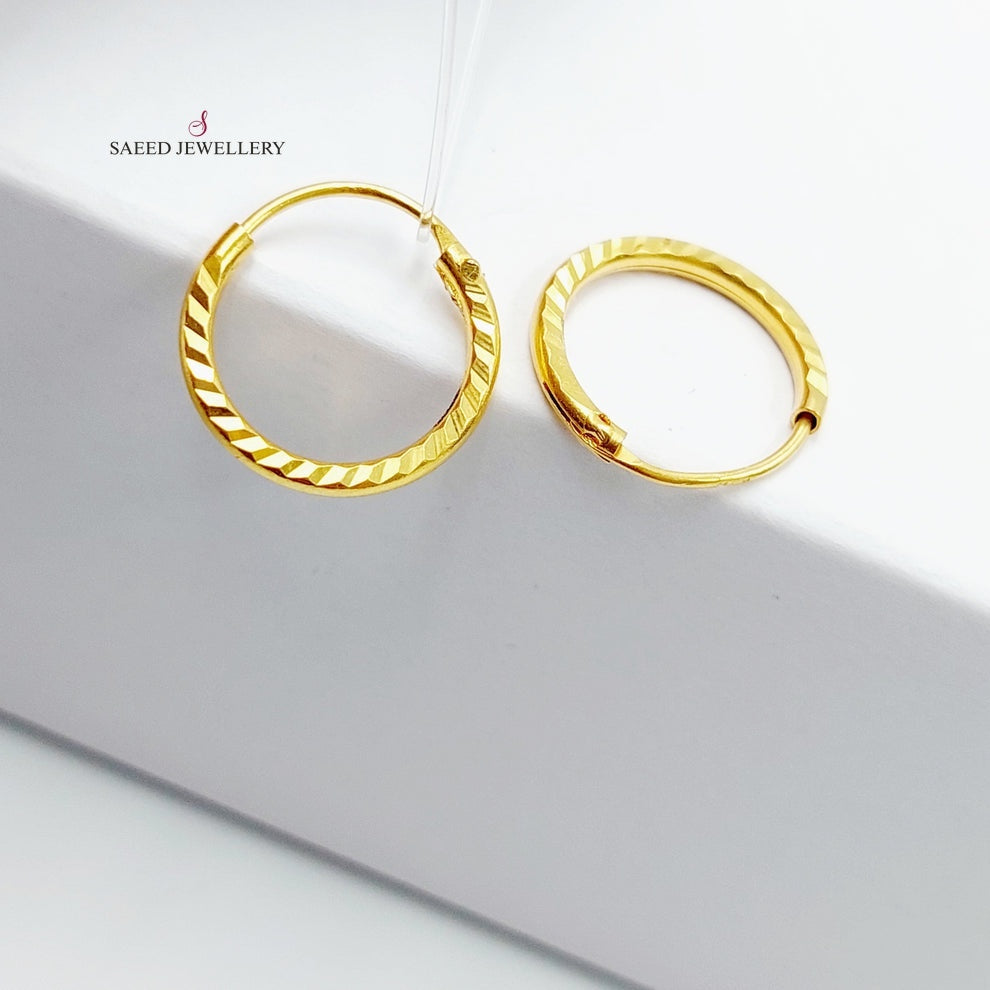 21K Gold Hoop Earrings by Saeed Jewelry - Image 6