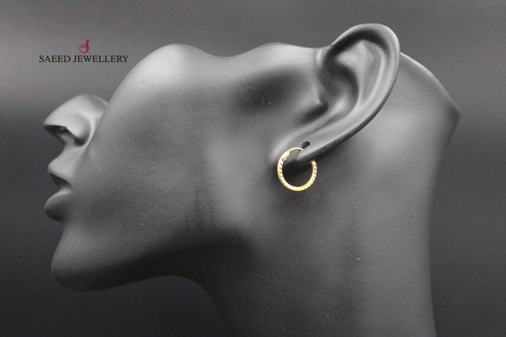 21K Rounded Earrings Made of 21K Yellow Gold by Saeed Jewelry-26732