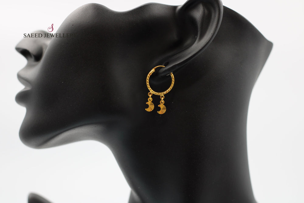 21K Gold Hoop Earrings by Saeed Jewelry - Image 2