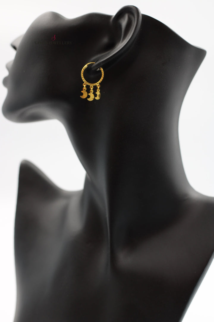 21K Gold Hoop Earrings by Saeed Jewelry - Image 3