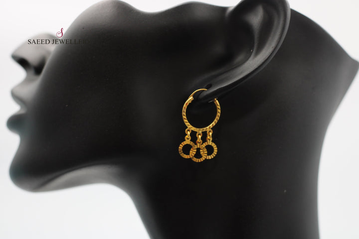 21K Gold Hoop Earrings by Saeed Jewelry - Image 3