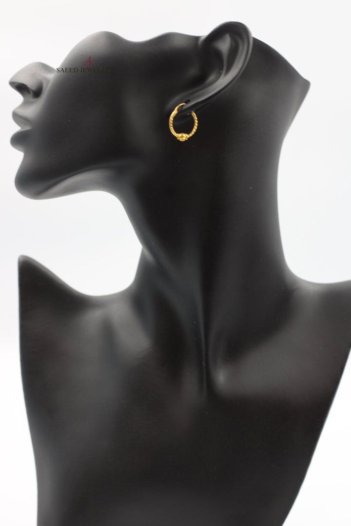 21K Gold Hoop Earrings by Saeed Jewelry - Image 3