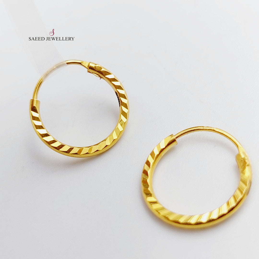 21K Gold Hoop Earrings by Saeed Jewelry - Image 2