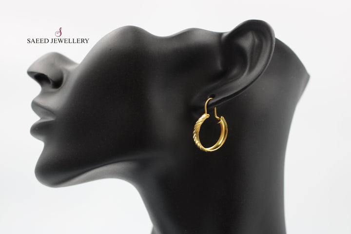 21K Gold Hoop Earrings by Saeed Jewelry - Image 4