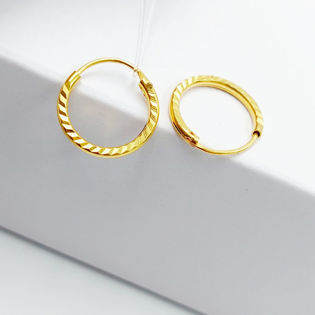 21K Gold Hoop Earrings by Saeed Jewelry - Image 5