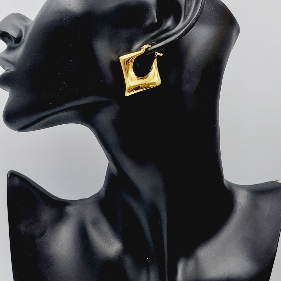 21K Rounded Turkish Earrings Made of 21K Yellow Gold by Saeed Jewelry-26476