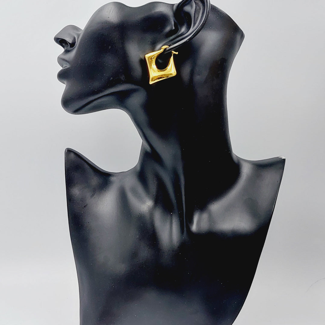 21K Rounded Turkish Earrings Made of 21K Yellow Gold by Saeed Jewelry-26476