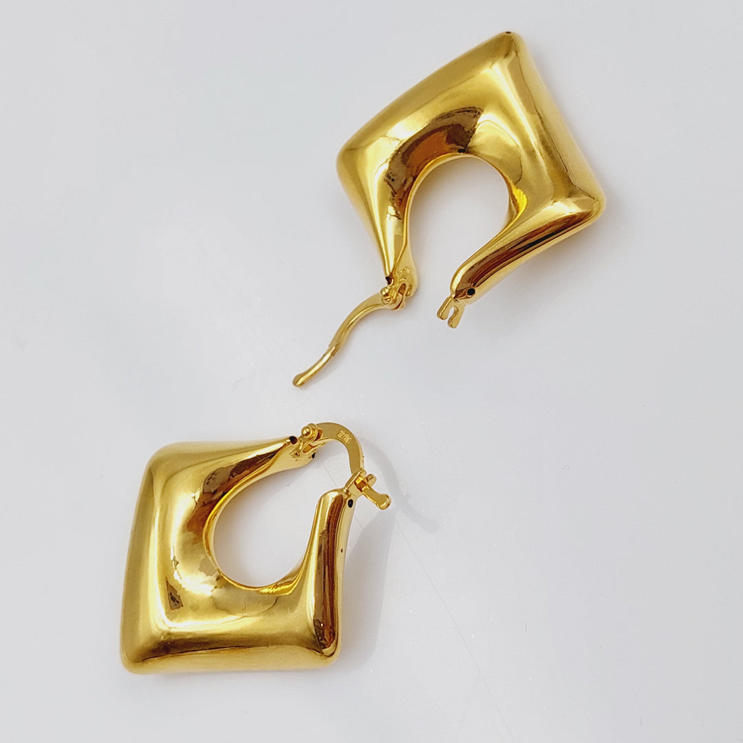 21K Rounded Turkish Earrings Made of 21K Yellow Gold by Saeed Jewelry-26476