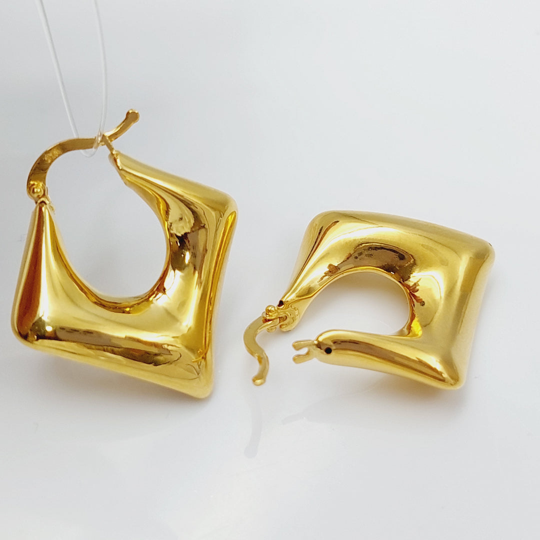 21K Rounded Turkish Earrings Made of 21K Yellow Gold by Saeed Jewelry-26476
