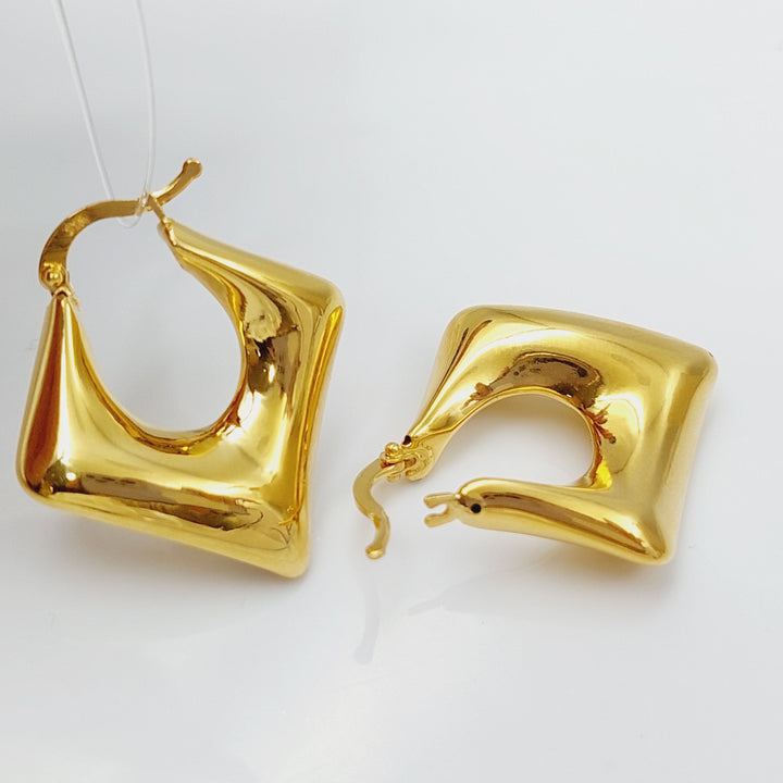 21K Rounded Turkish Earrings Made of 21K Yellow Gold by Saeed Jewelry-26476