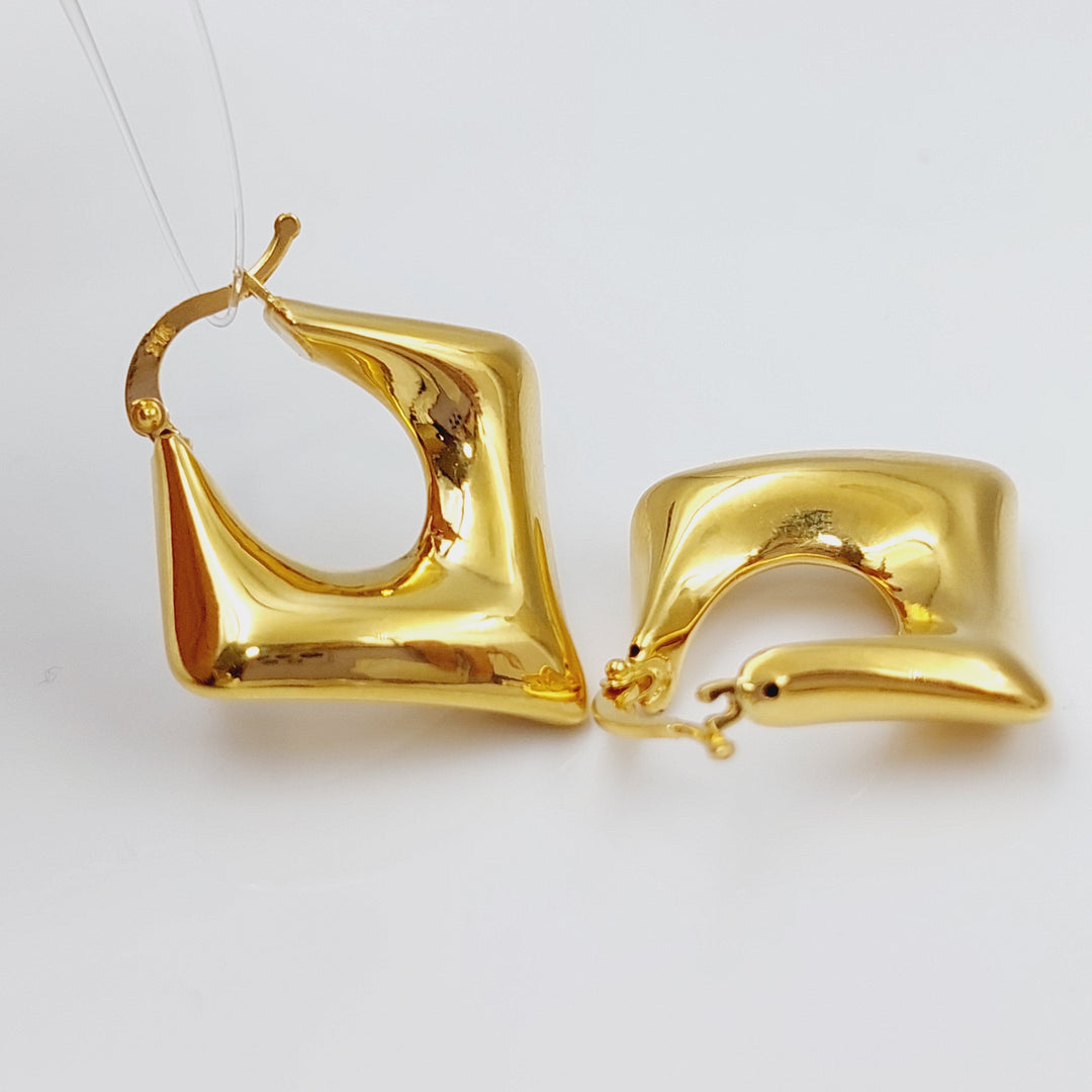 21K Rounded Turkish Earrings Made of 21K Yellow Gold by Saeed Jewelry-26476