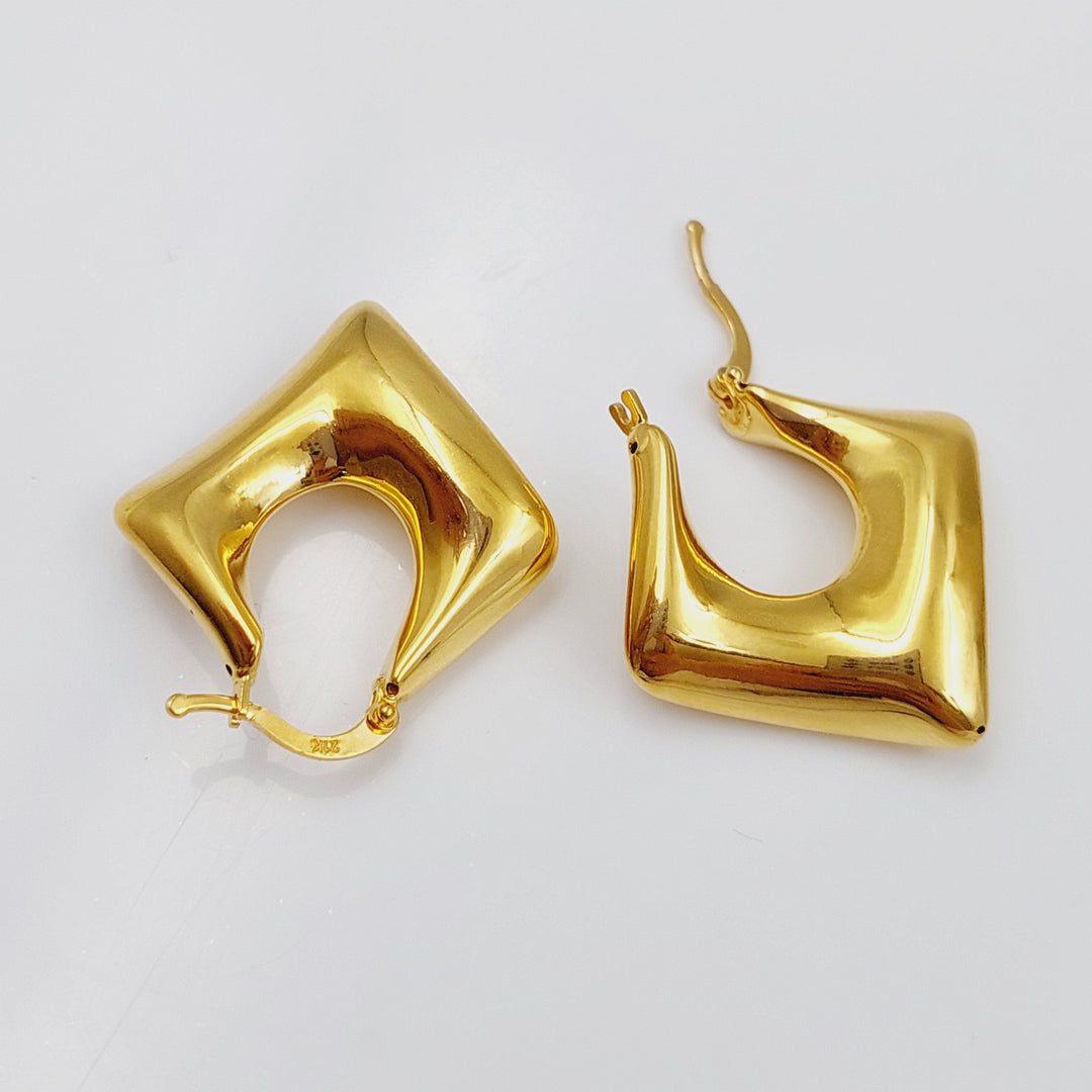 21K Rounded Turkish Earrings Made of 21K Yellow Gold by Saeed Jewelry-26476