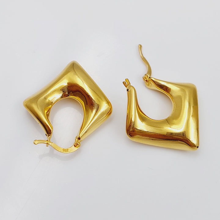 21K Rounded Turkish Earrings Made of 21K Yellow Gold by Saeed Jewelry-26476