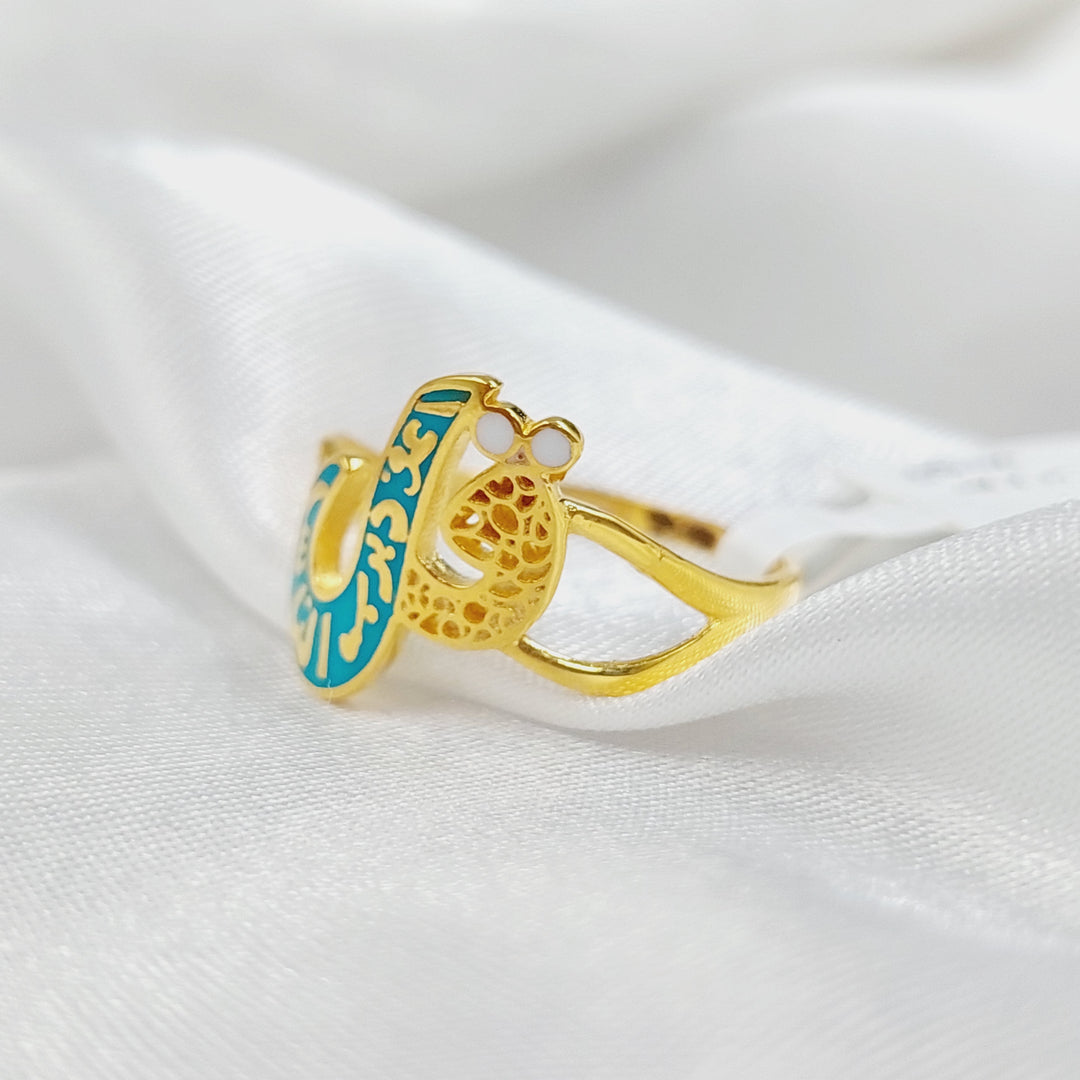 21K Gold Say Enamel Ring by Saeed Jewelry - Image 5