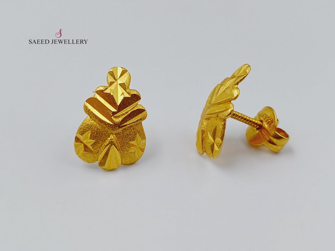 21K Gold Screw Earrings by Saeed Jewelry - Image 1