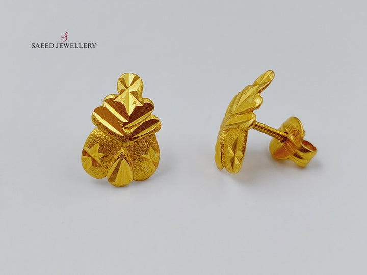 21K Gold Screw Earrings by Saeed Jewelry - Image 1