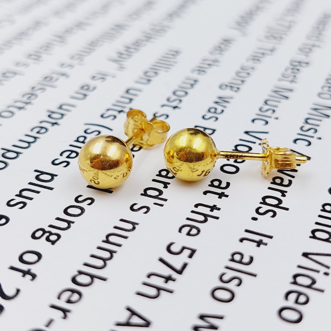 21K Gold Screw Earrings by Saeed Jewelry - Image 2