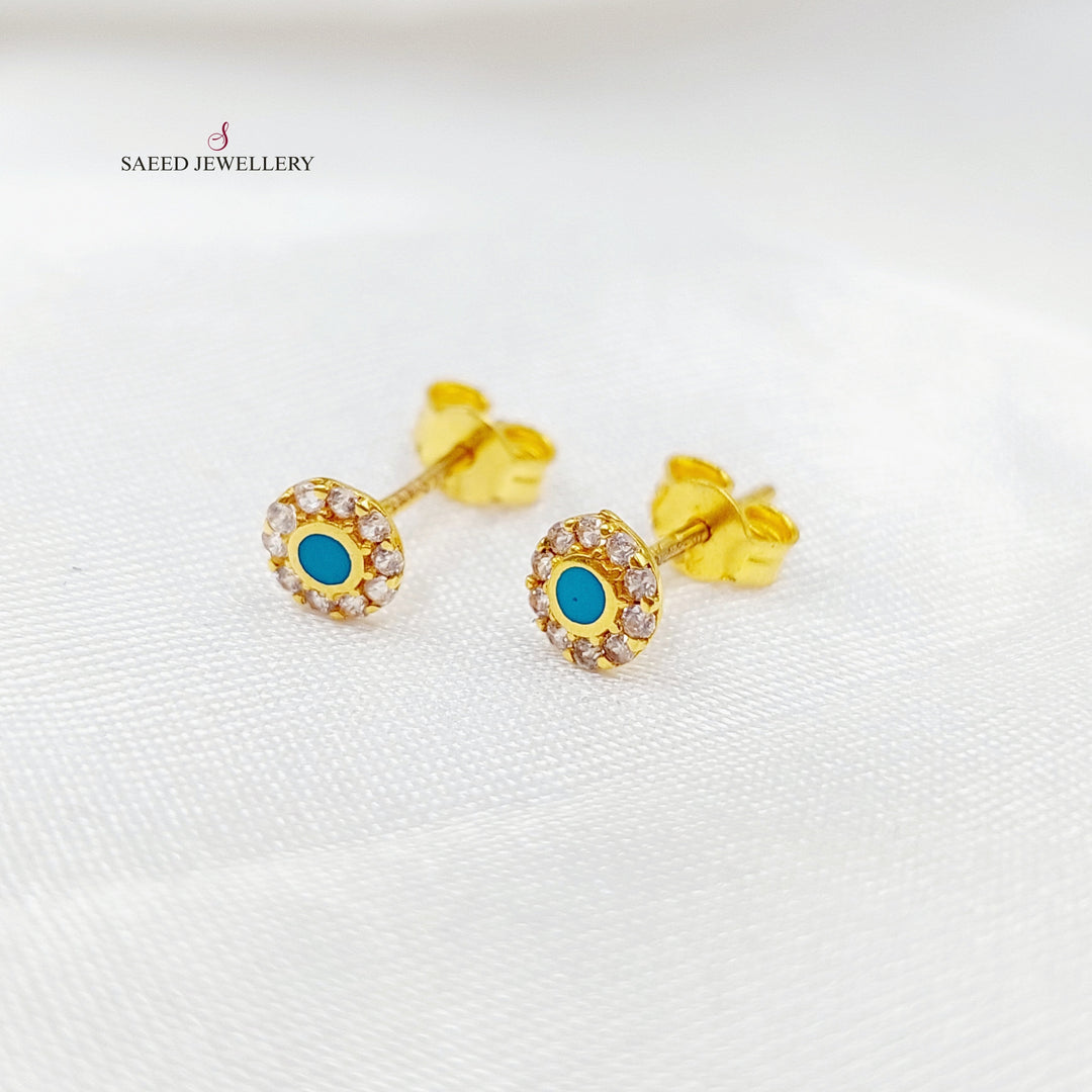 21K Gold Screw Earrings by Saeed Jewelry - Image 2