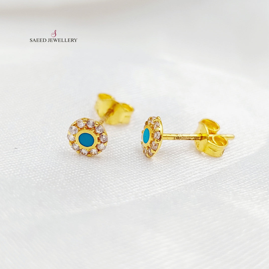 21K Gold Screw Earrings by Saeed Jewelry - Image 1