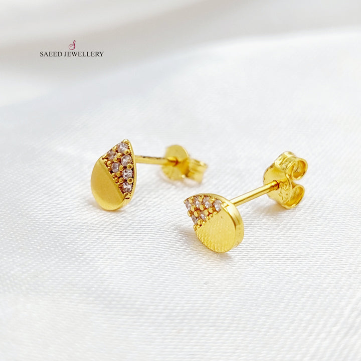 21K Gold Screw Earrings by Saeed Jewelry - Image 1