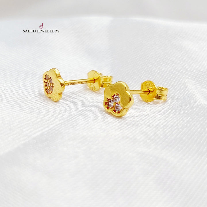 21K Gold Screw Earrings by Saeed Jewelry - Image 1