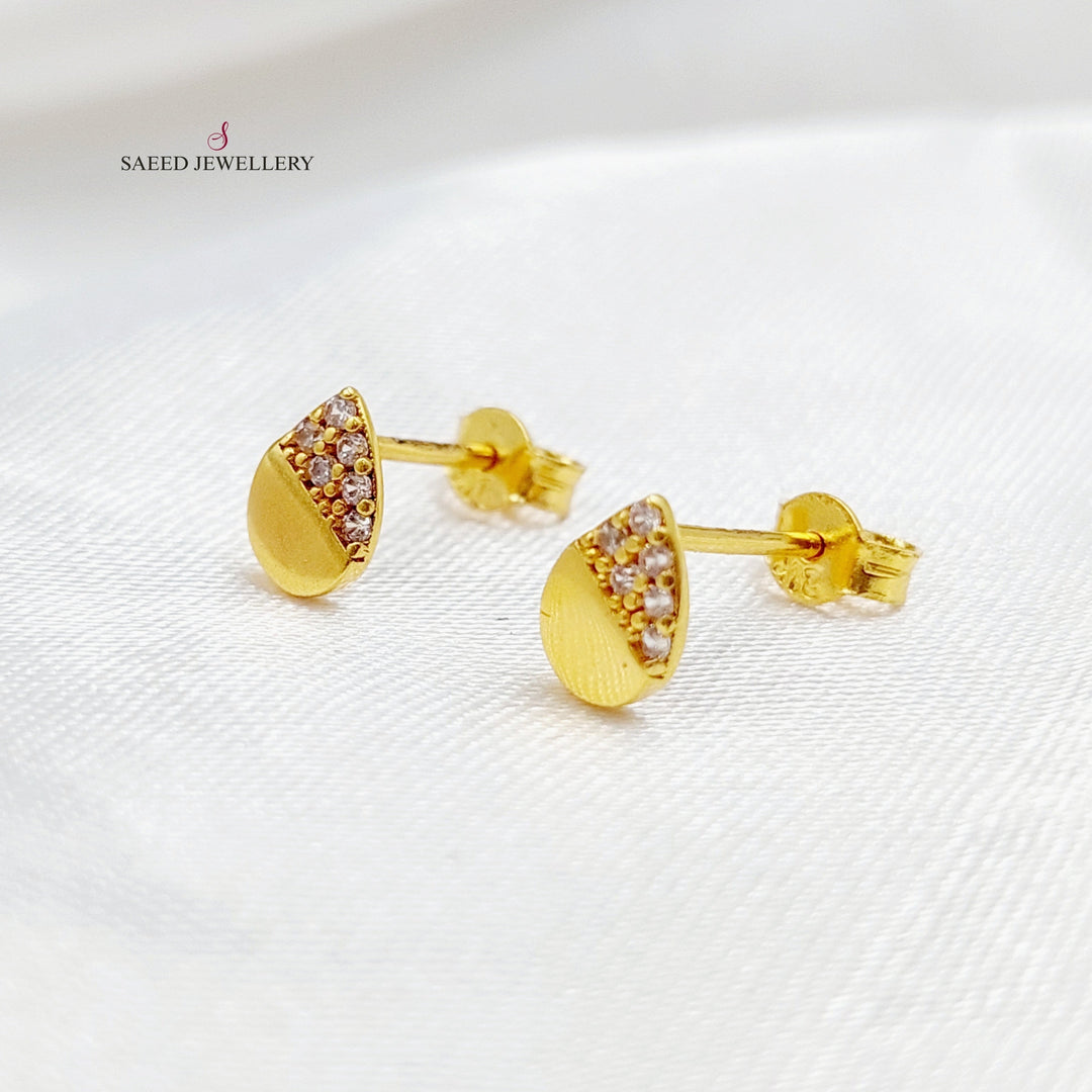 21K Gold Screw Earrings by Saeed Jewelry - Image 4