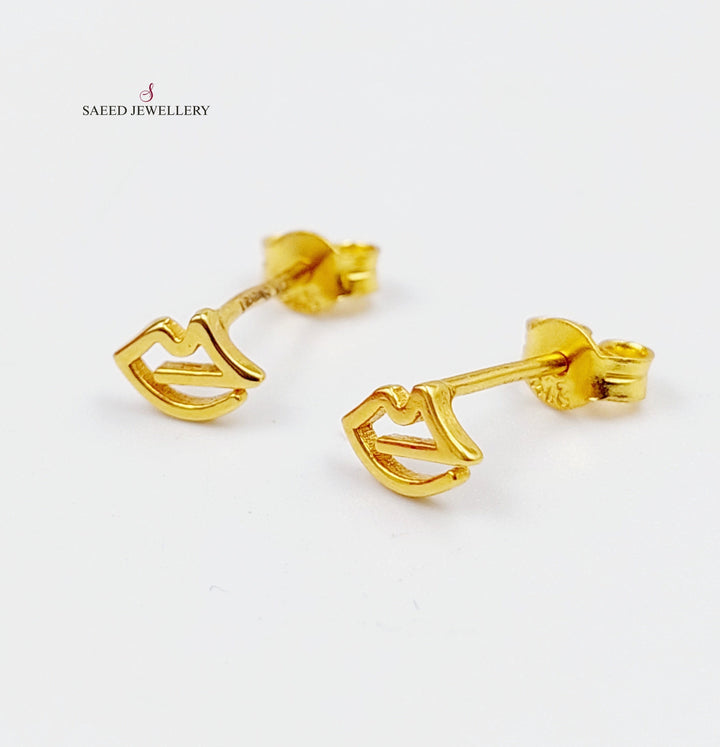 21K Gold Screw Earrings by Saeed Jewelry - Image 1