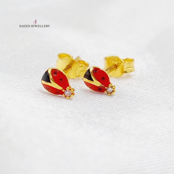 21K Gold Screw Earrings by Saeed Jewelry - Image 5