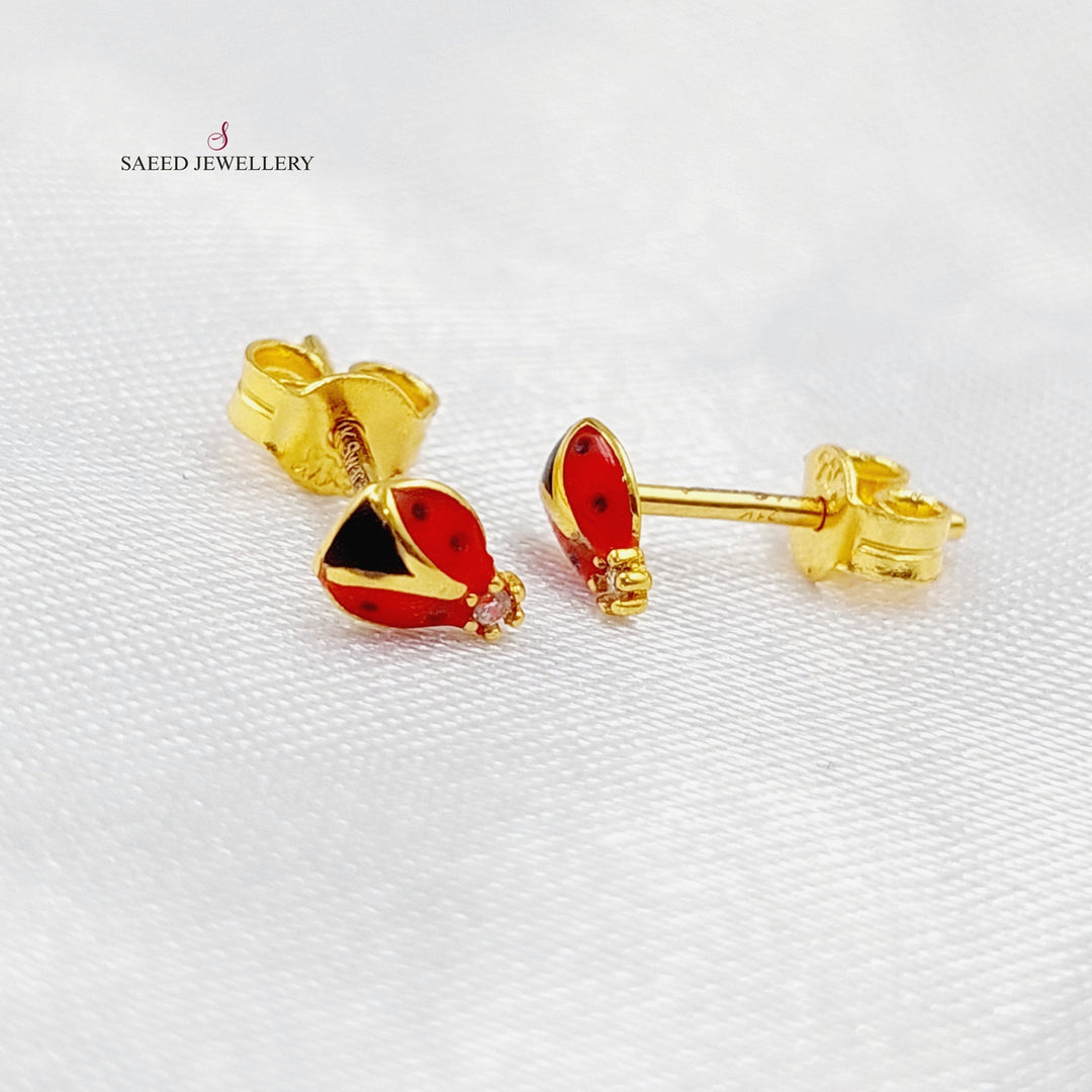 21K Gold Screw Earrings by Saeed Jewelry - Image 3