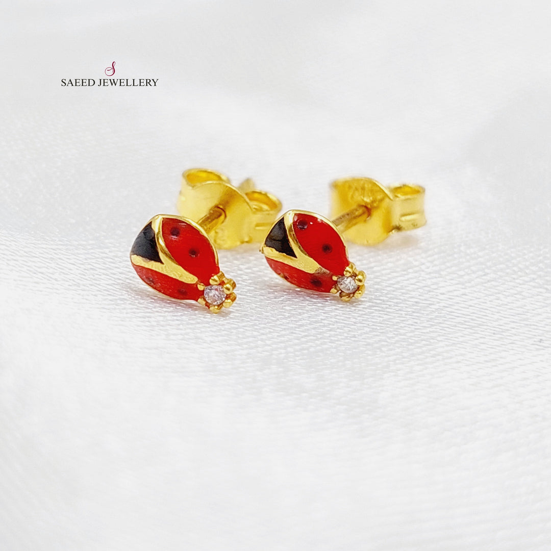 21K Gold Screw Earrings by Saeed Jewelry - Image 6