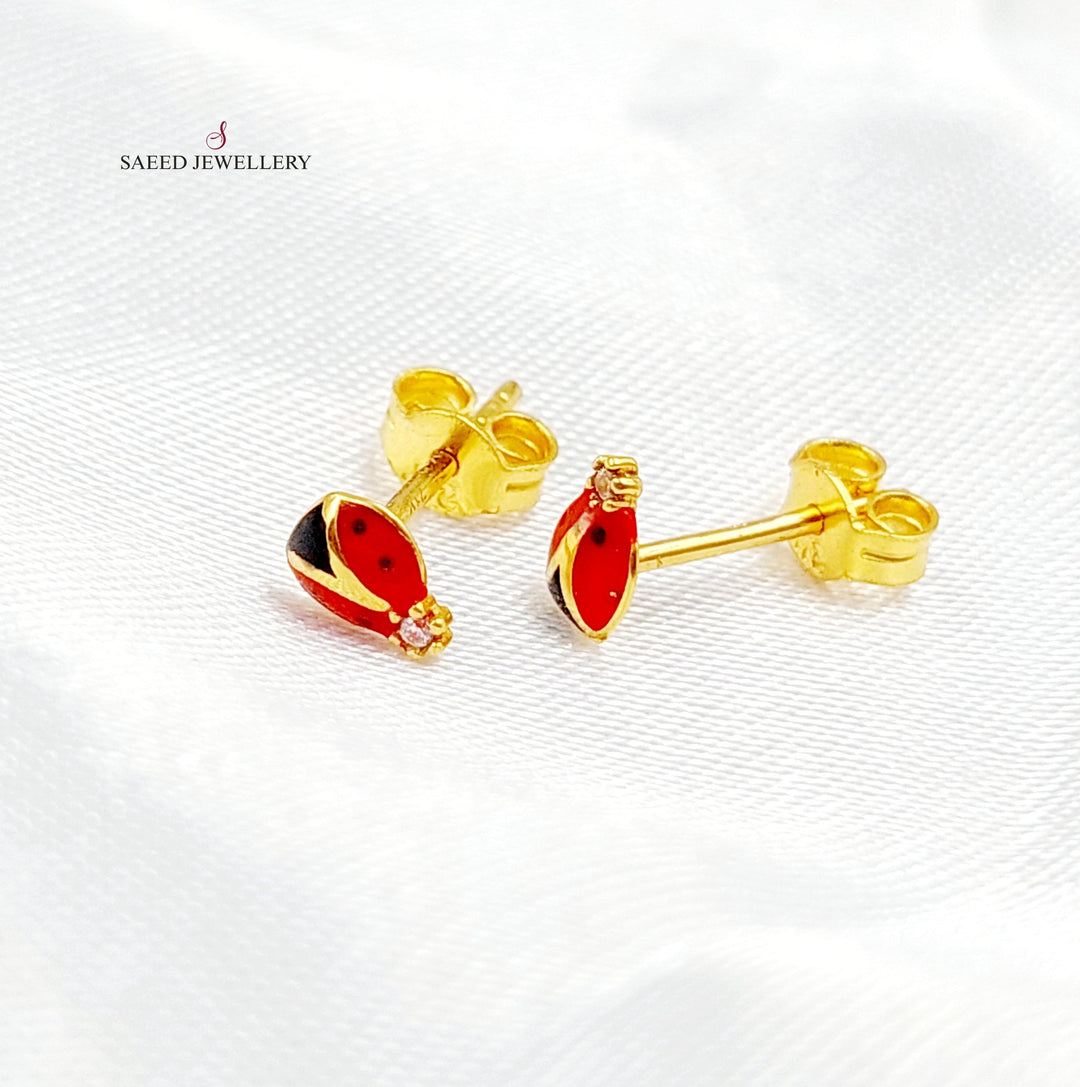 21K Gold Screw Earrings by Saeed Jewelry - Image 10