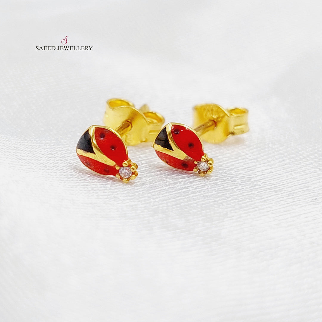 21K Gold Screw Earrings by Saeed Jewelry - Image 3