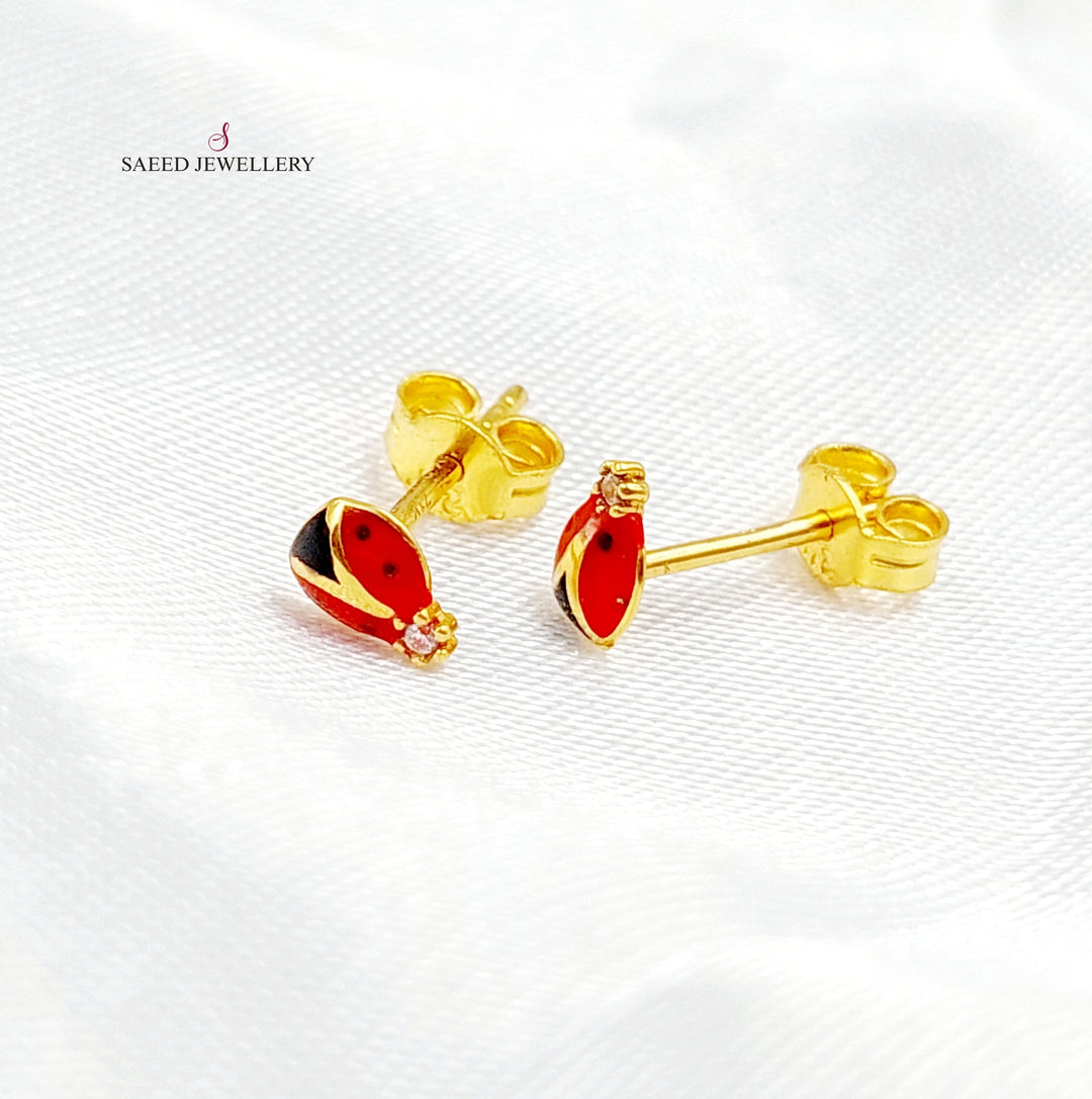 21K Gold Screw Earrings by Saeed Jewelry - Image 1